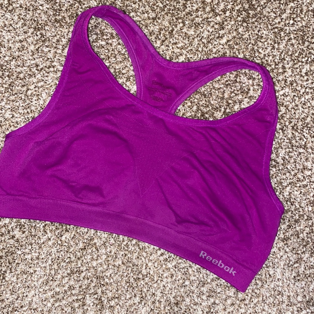 Purple Reebok sports bra